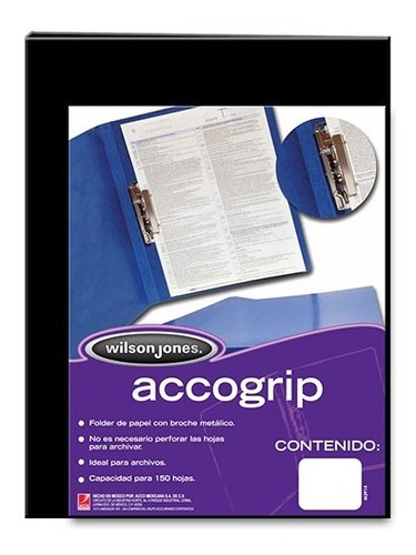 Folder Tipo Carpeta Con Broche Accogrip Oficio C/4 Pzs Negro