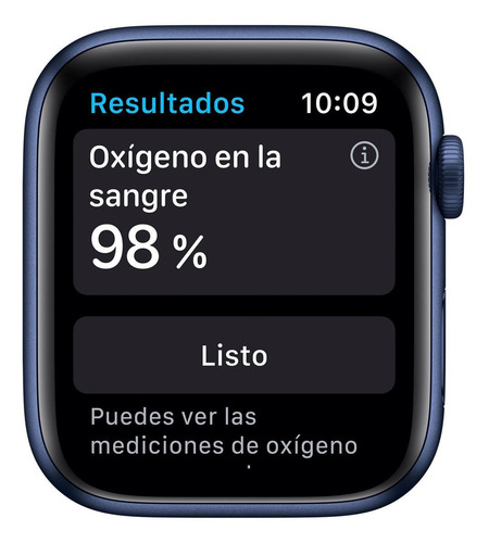 Imagen 3 de 8 de Apple Watch Series 6 (GPS) - Caja de aluminio azul de 44 mm - Correa deportiva azul marino intenso