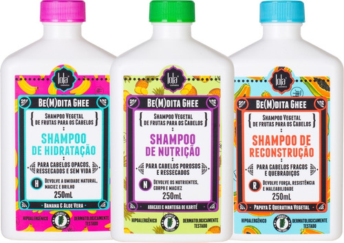 Shampoo Lola Cosmetics Bemdita Ghee 3 Itens