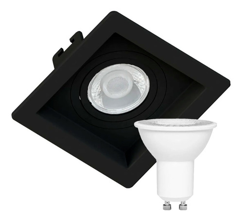 Embutido Mr16 Dicroica Quadrado Recuado + Lampada Led 7w