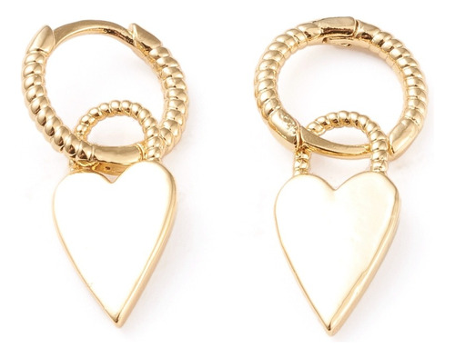 Aros Bañados En Oro 18k Corazón, Ohmystore (oms16)