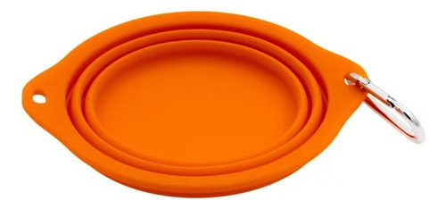 Plato Plegable Silicona  Perro Color Naranja