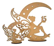 Comprar 30 Souvenirs 10cm + 1 Central 20cm Hada Luna N 15 Años Mdf