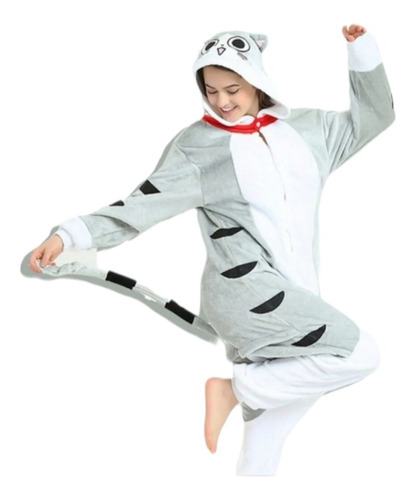 Imagen 1 de 3 de Pijama Y Disfraz Adulto Animales Gato Kigurumi