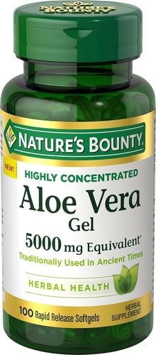 Gel De Aloe Vera 5000 Mg Altamente Concentrado 100 Cap