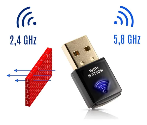 Adaptador Wifi Wifi Dongle Wifi Nation® Ac600 Usb 2,4 Ghz/5