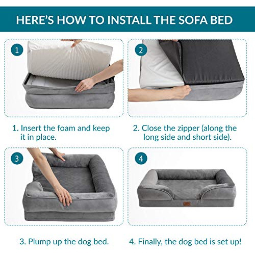 Cama Sillon Impermeable Ortopedics Para Perros Medianos Gris Liso