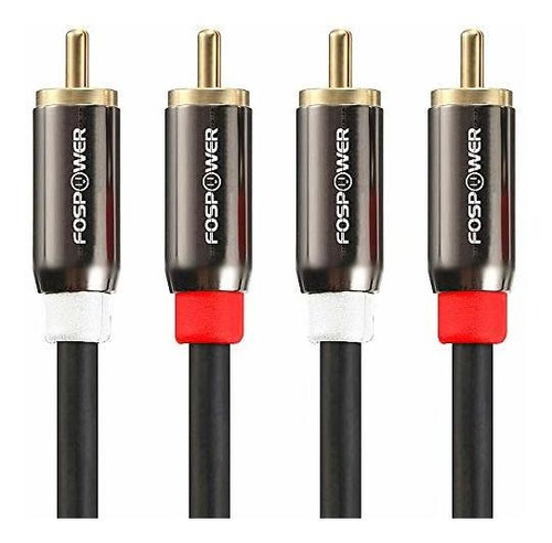 Fospower (3 Pies) 2 Rca M / M Cable De Audio Estéreo Chapado