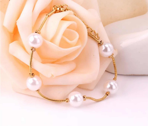 Pulsera De Cadena Con Perlas