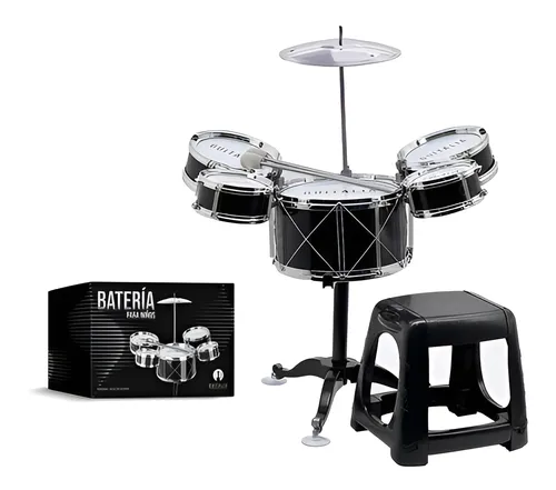 Juguetes Didácticos Guitalia Batería para Niños con Banco, Baquetas, Platillo y Bombo