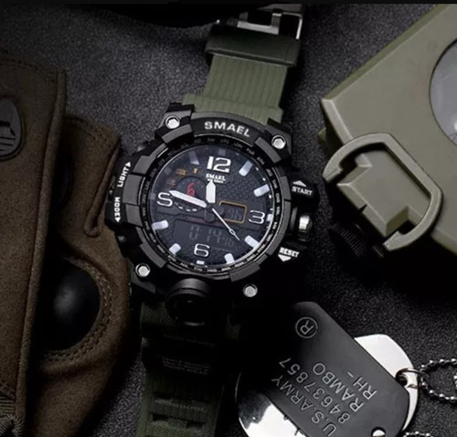 Relógio Masculino Tático/militar Smael Verde Exército.