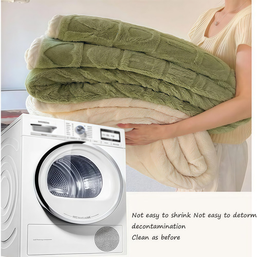 Manta Polar De Coral Suave De Doble Capa 180*200cm Beige