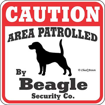 Señal Patio Para Perro  Caution Area Patrolled By Beagle