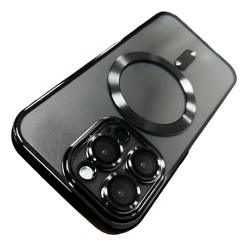 Funda Magsafe Mica Protector Lente Cámara Uso Rudo P/ Iphone Negro 14 Pro Max