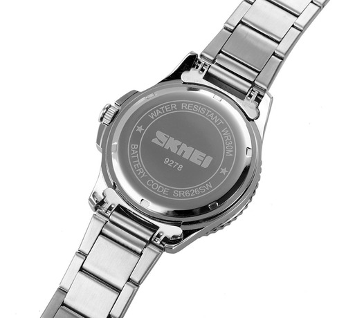 Reloj Skmei 9278 Caja 43mm - Impacto Online Malla Plateado Fondo Bk