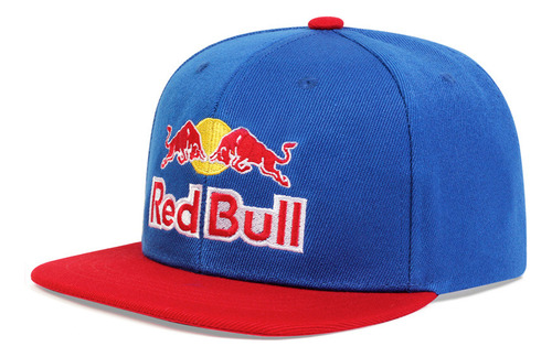 Gorra De Ala Plana Ajustable Bordada Red Bull