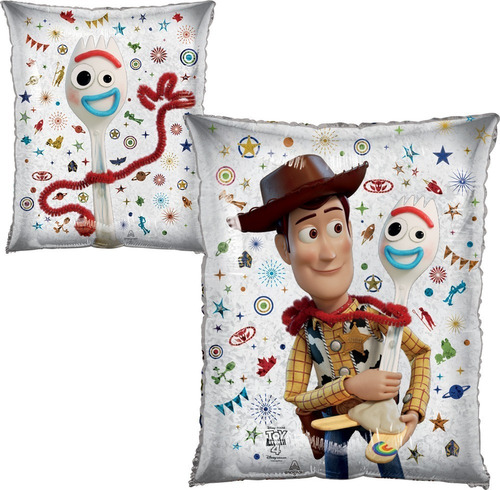 1pz Globo Metálico Toy Story 4 Forky & Woody 20in J44 0toy0 Color Plata