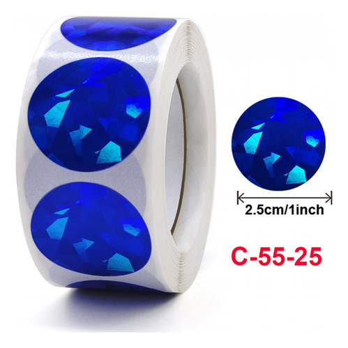 500 Piezas/rollo De Pegatinas De Sellado Brillantes De Azul