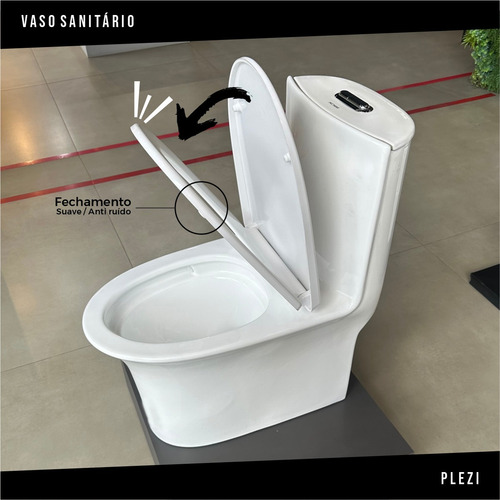 Bacia Vaso Sanitário Monobloco Plezi Assento Soft Close Cor Branco