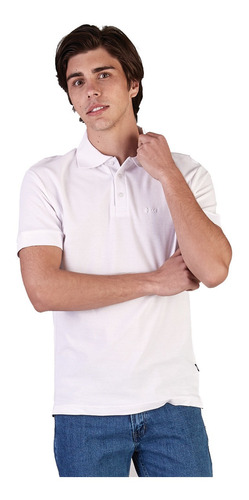 027303-2 Oggi Jeans - Hombre Playera Polo Blanco