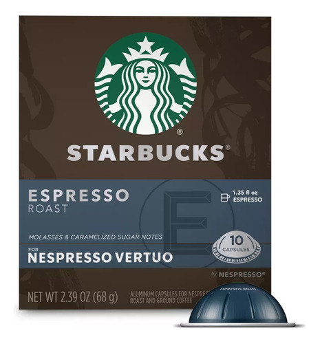 Starbucks Nesspreso Maquina Vertuo Dark Roast Espresso Roast