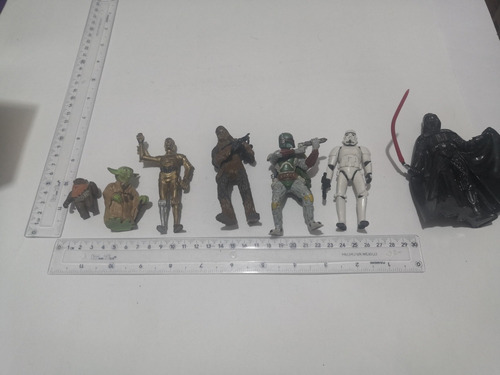 Vader Boba Fett Chewbacca Yoda Wicket Stormtrooper Set Loos (Usado)