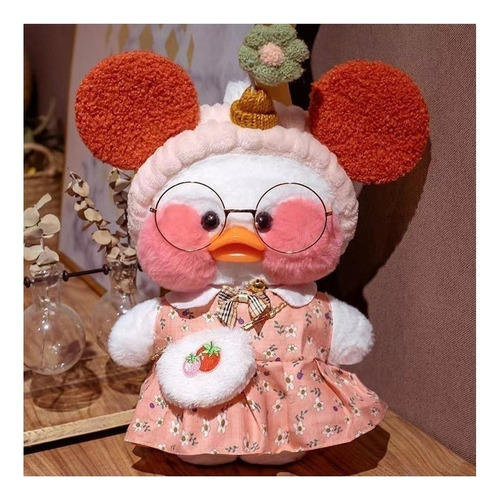 Pato Patito Peluche Lalafan Kawaii Con Ropa Accesorios 30 Cm Color Unit