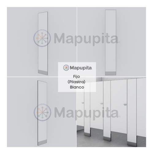 Fijo (pilastra) Blanco De Mampara Sanitaria 45x180