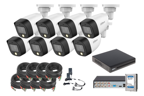Kit 8 Cámaras 1080p 2mp Micrófono Full Color 1tb Dahua