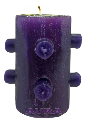 Velón 7 Mechas Morado - Arrasa Brujería