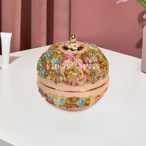 Caja De Baratijas Con De Esmalte, Soporte Para Anillos, Rosa