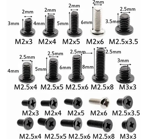 Tornillos M2.5 4mm Cabeza Philips  X 25 Unidades