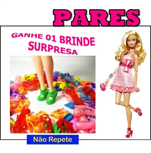 PACOTE ESPECIAL* 05 Roupas Fashion Para Barbie + 10 Pares de