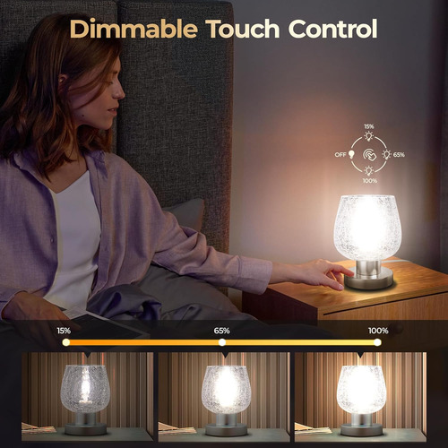 Lámpara Táctil De Mesita De Noche Para Mesita De Noche De Do