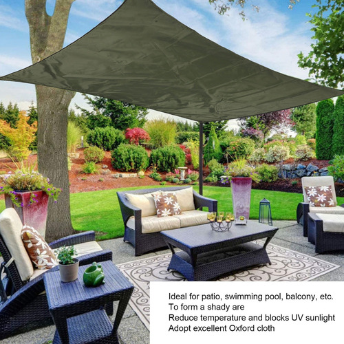 Vela Rectangular For Sombra De Sol For Patio Verde