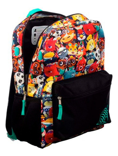 Mochila Escolar Animal Crossing Animal Crossing Color Rojo 8l