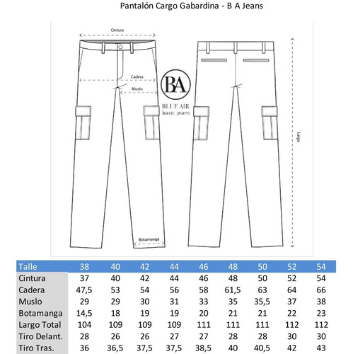 Imagen 2 de 3 de Pantalon Cargo Bolsillos Gabardina - Blue Air Jeans