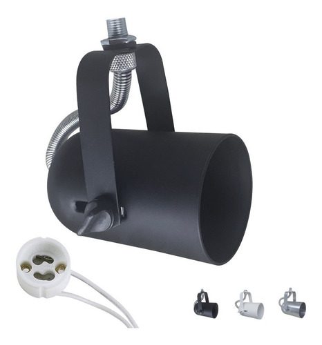 Imagem 2 de 5 de Spot Para Trilho Perfilado Eletrocalha Dicroica Led Aluminio Direcionável Funil Preto fosco Luminária Moderno Qualidade