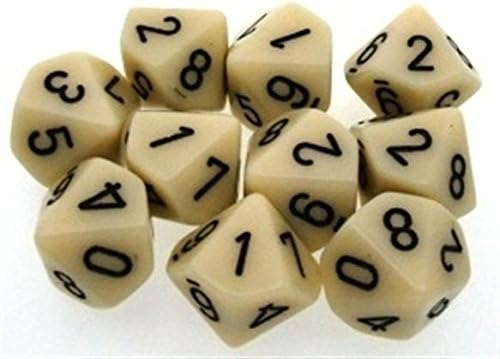 Juegos De Dados Chessex: Marfil Opaco Con Negro - Juego De T