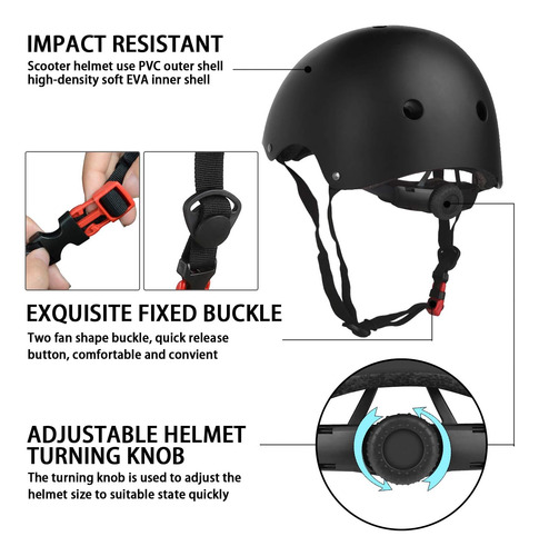 Wayeee Kids Bike Helmet Set Rodilleras Skateboard, Casco ...