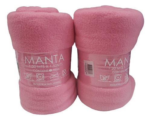 Manta Polar Lisa 120x150  Importada Premium Rosa