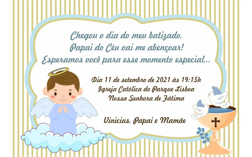 Imagem 1 de 9 de Convite De Batizado Digital