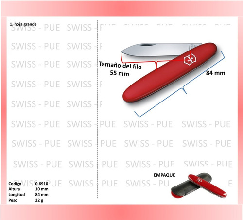 Imagen 2 de 3 de Navaja Excelsior Roja, 1 Usos Victorinox (0.6910)
