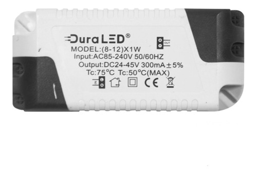 Driver Controlador 8 12w Multivoltaje 12w R Duraled Plastico