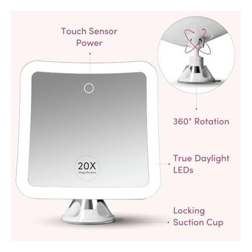Espejo De Maquillaje De Aumento De Fancii 20x Con Luces Led,