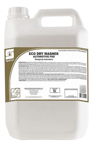 Eco Dry Washer Detergente Automotico 5l Spartan