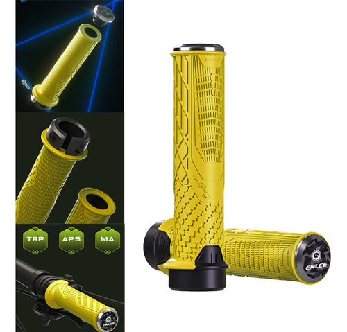 1 Par De Manillar De Bicicleta Agarre De Mano Ciclo Amarillo