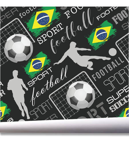 Papel De Parede Esporte Quarto Futebol Menino Jogo Bola A671