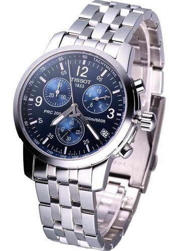 Relógio Tissot Prc 200 T17.1.586.42 Azul Prateado com Fundo Azul 42mm