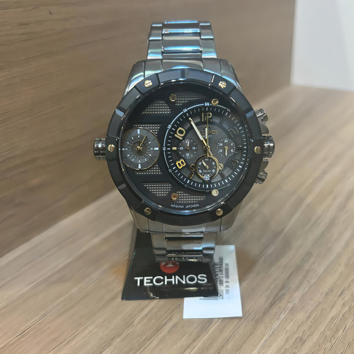 Relógio Technos Masculino Legacy Grafite - Os2a2maqab/1f Bisel Preto